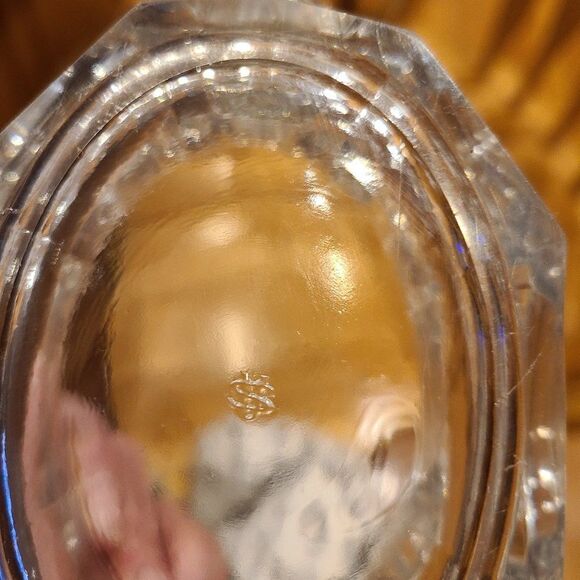 Vintage Art Deco Pressed Glass Sugar Bowl Circa 1920 With Etched Floral Details - Picture 15 of 15